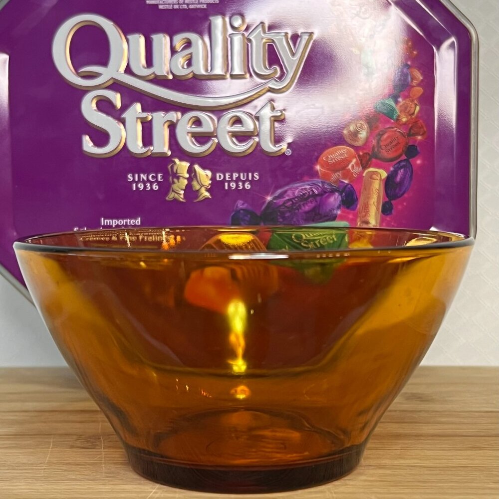 Vintage MCM brown glass bowl